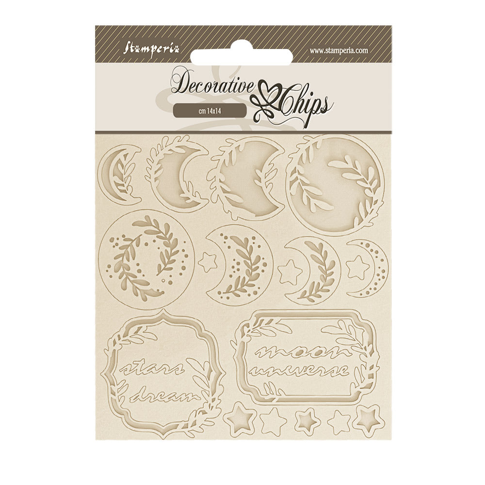 Stamperia Create Happiness Secret Diary Moon Decorative Chips scb216