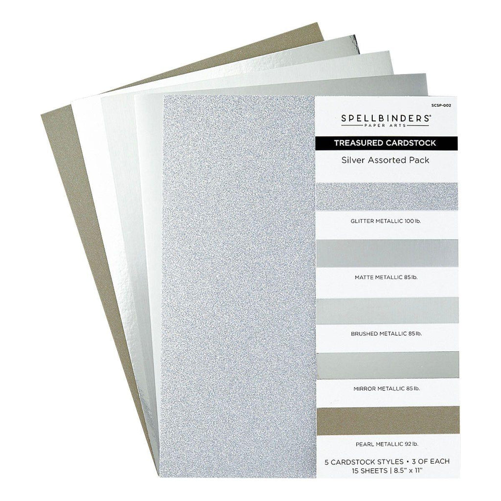 Spellbinders Silver Assortment Treasured Cardstock Pack scsp-002