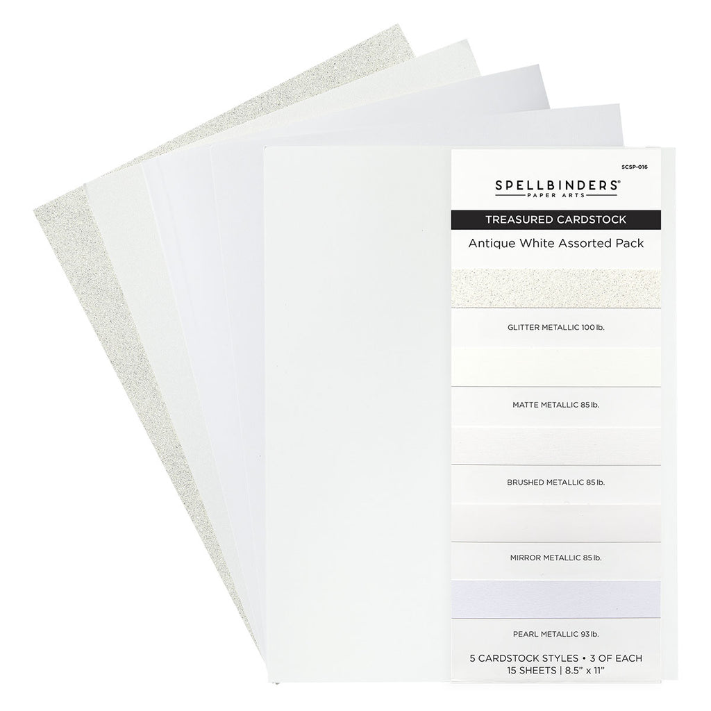Spellbinders Antique White Assorted Treasured Cardstock scsp-016