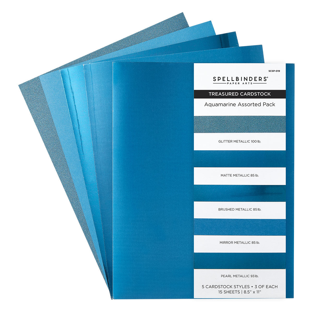 Spellbinders Aquamarine Assorted Treasured Cardstock scsp-019