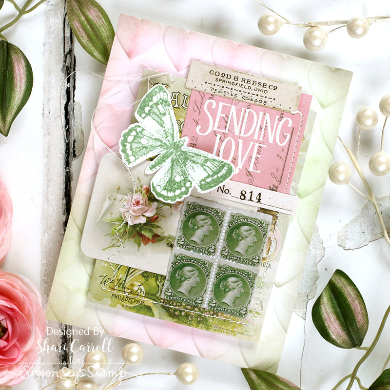 Simon Says Stamps and Dies Distressed Vintage Love Notes set296vl Love Card | color-code:ALT01