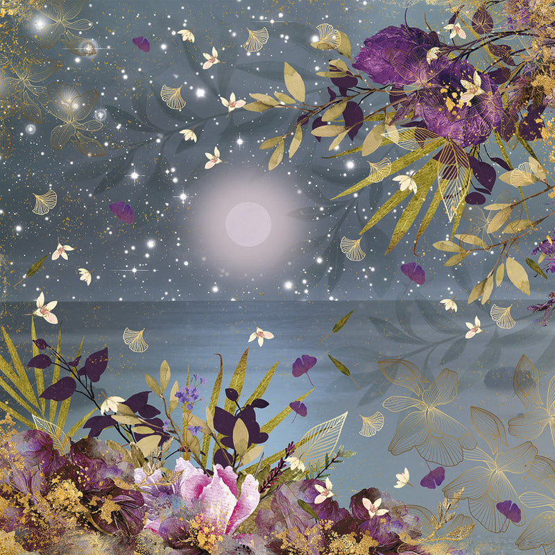 Crafter's Companion Bella Luna 6 x 6 Paper Pad sd-bl-pad6 Floral Night Ocean Scene