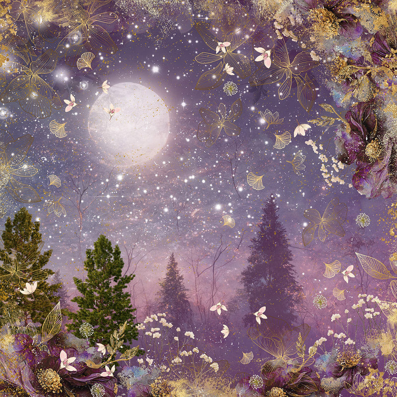 Crafter's Companion Bella Luna 6 x 6 Paper Pad sd-bl-pad6 Mystical Flower Night Scene