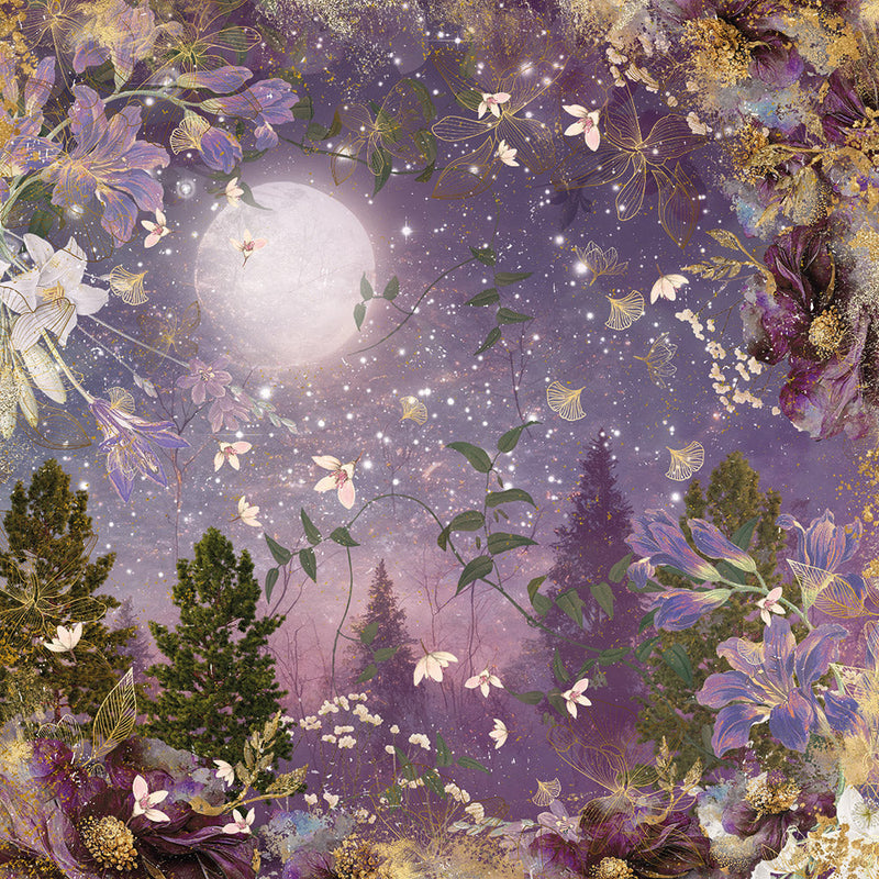 Crafter's Companion Bella Luna 8 x 8 Vellum Pad sd-bl-velpad8 Enchanted Night Forest