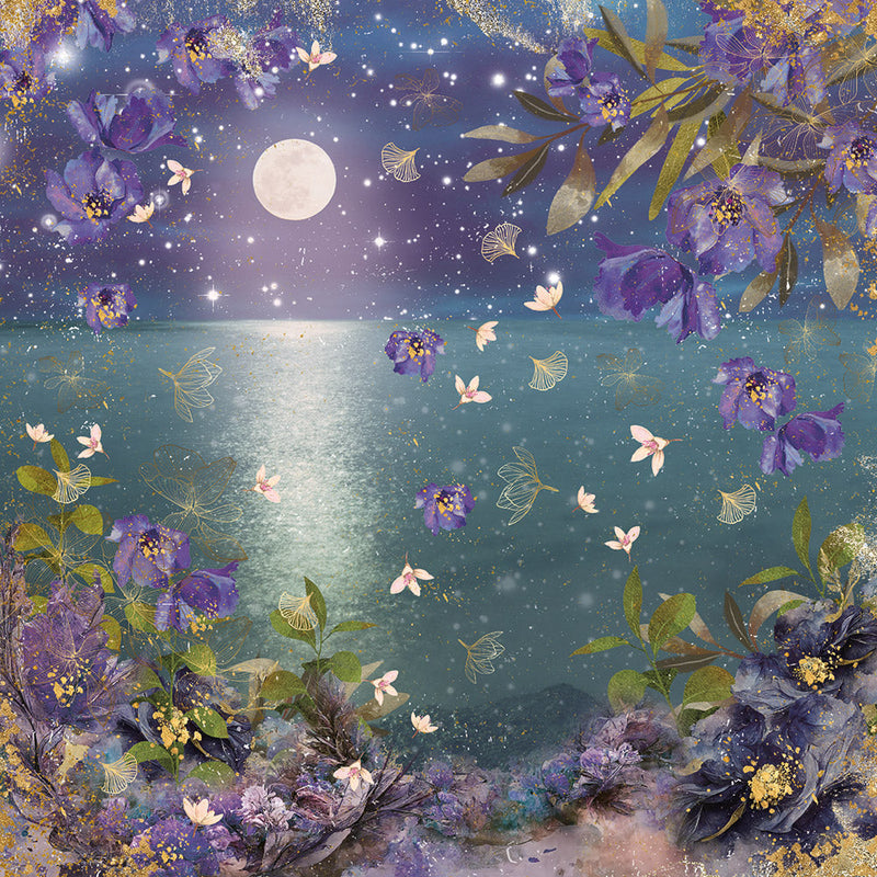 Crafter's Companion Bella Luna 8 x 8 Vellum Pad sd-bl-velpad8 Ocean Moon Reflection Scene