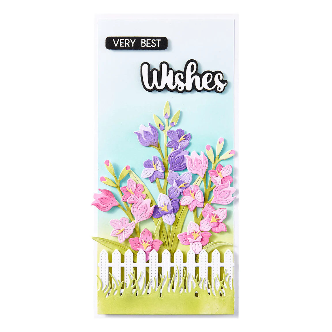 Spellbinders Very Best Wishes Sentiments Clear Stamp and Die Set sds-203