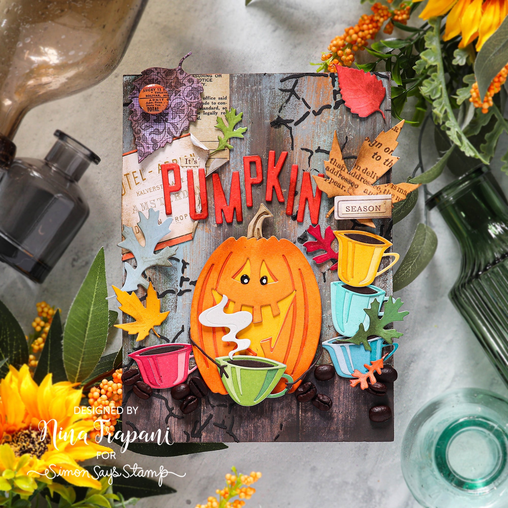 Tim Holtz Sizzix PAPERCUT CAFE Thinlits Dies 666287 pumpkin | color-code:ALT01