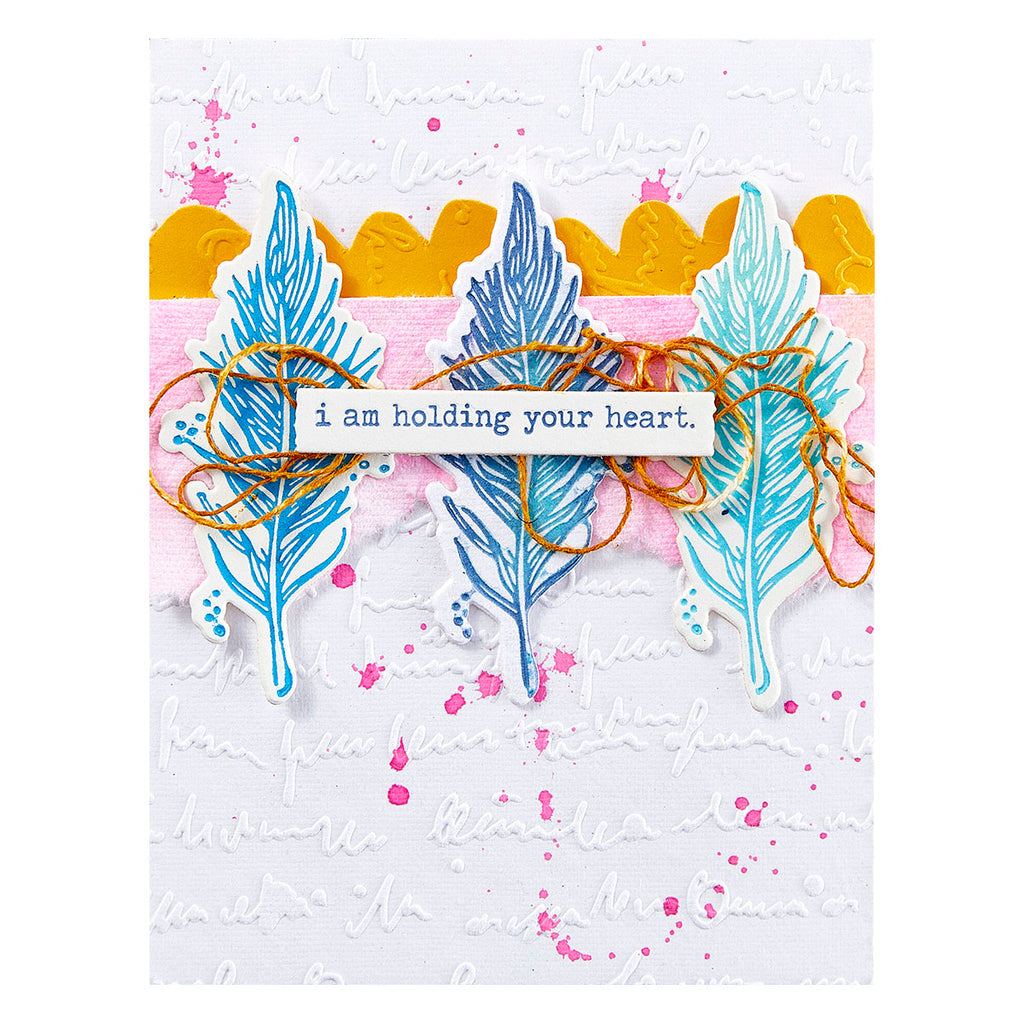 Spellbinders Scribbled Letter Embossing Folder ses-065 holding your heart