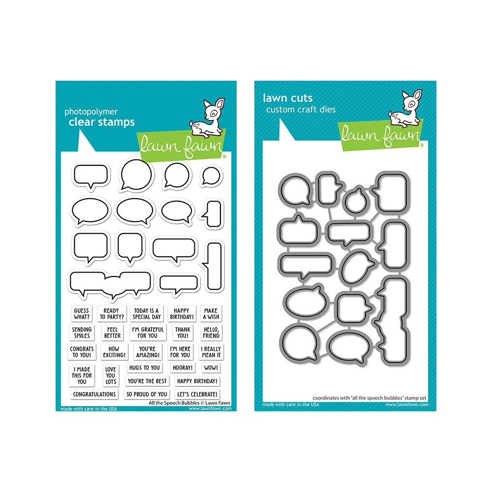 Lawn Fawn All the Speech Bubbles Clear Stamps and Dies
