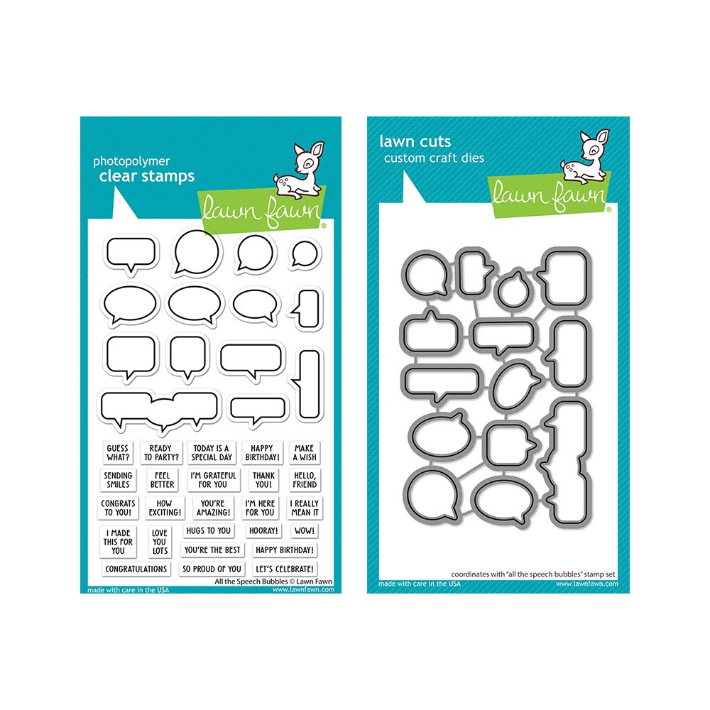 Lawn Fawn Set All the Speech Bubbles Clear Stamps and Dies – Simon Says ...