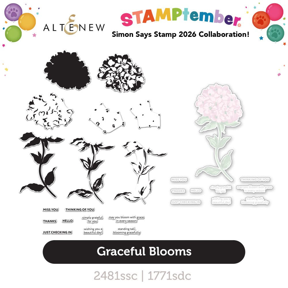 Altenew Graceful Blooms STAMPtember Exclusive Stamps and Dies