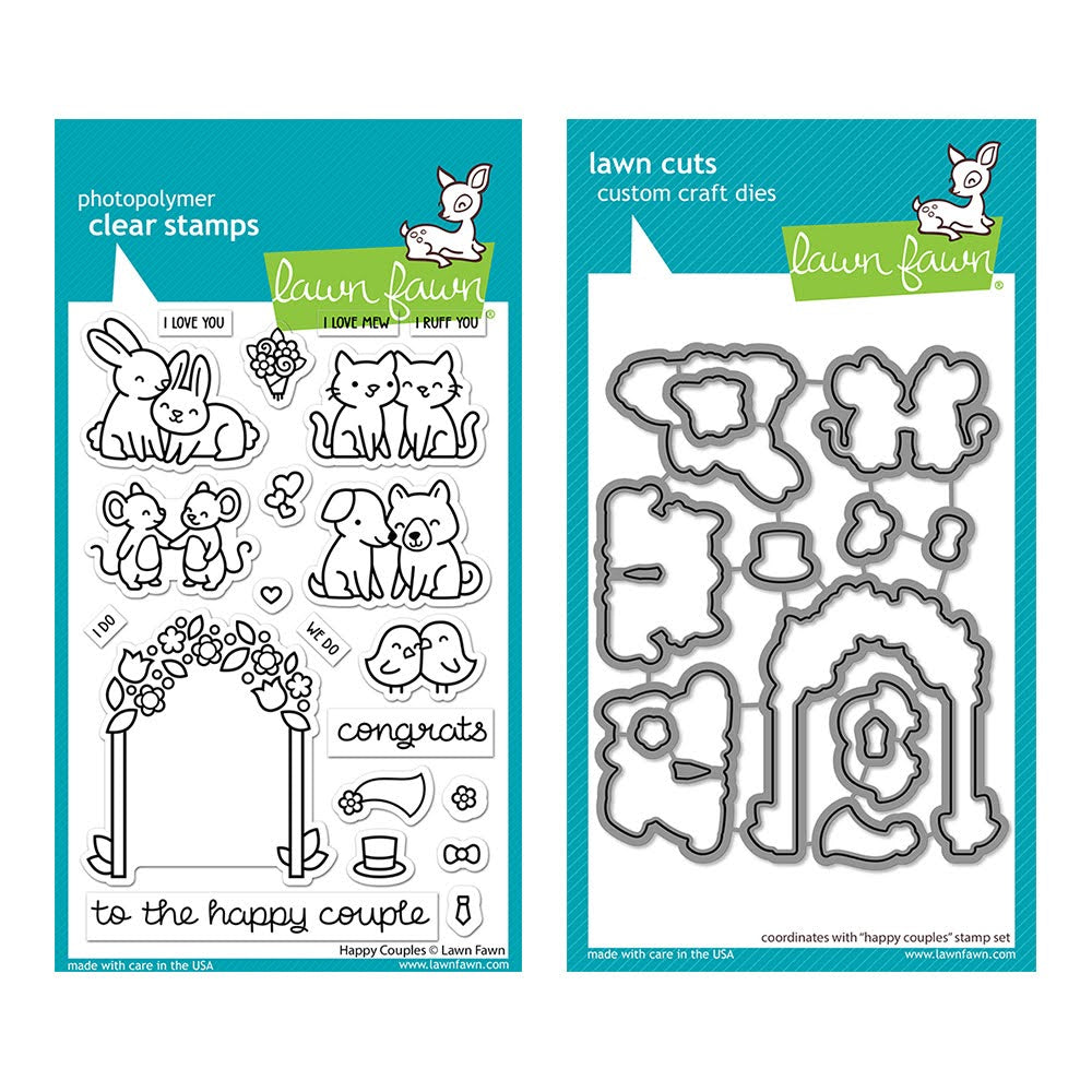Lawn Fawn Set Happy Couples Clear Stamps and Dies