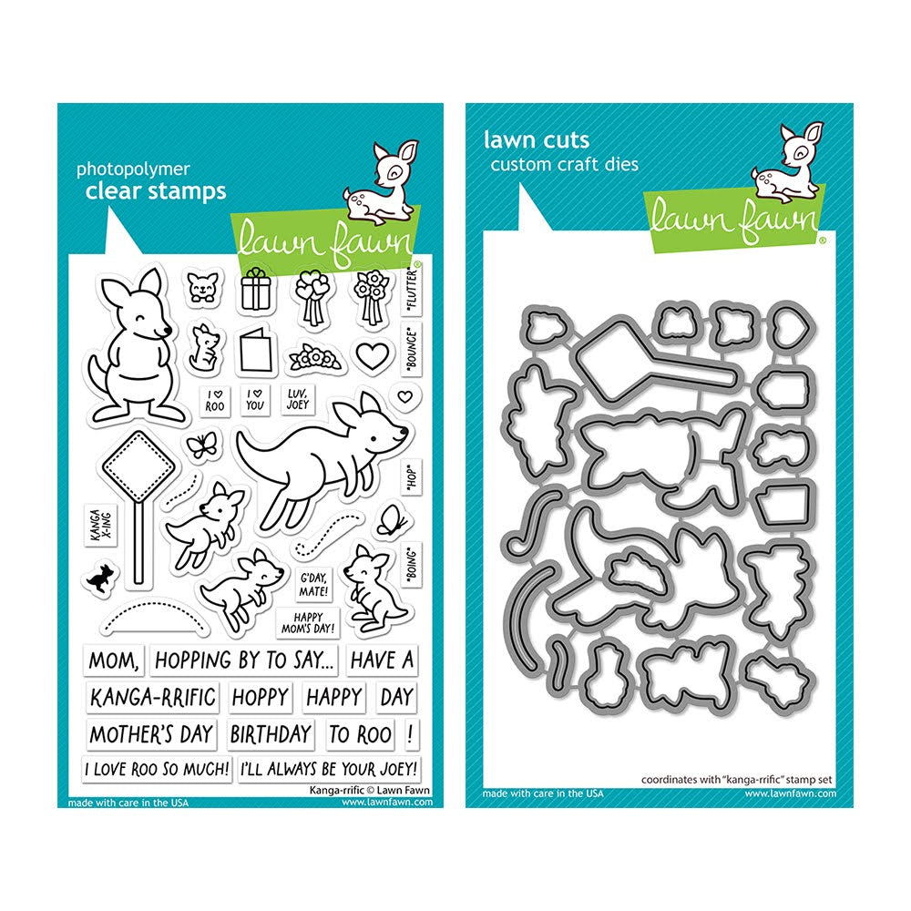 Lawn Fawn Set Kanga-rrific Clear Stamps and Dies