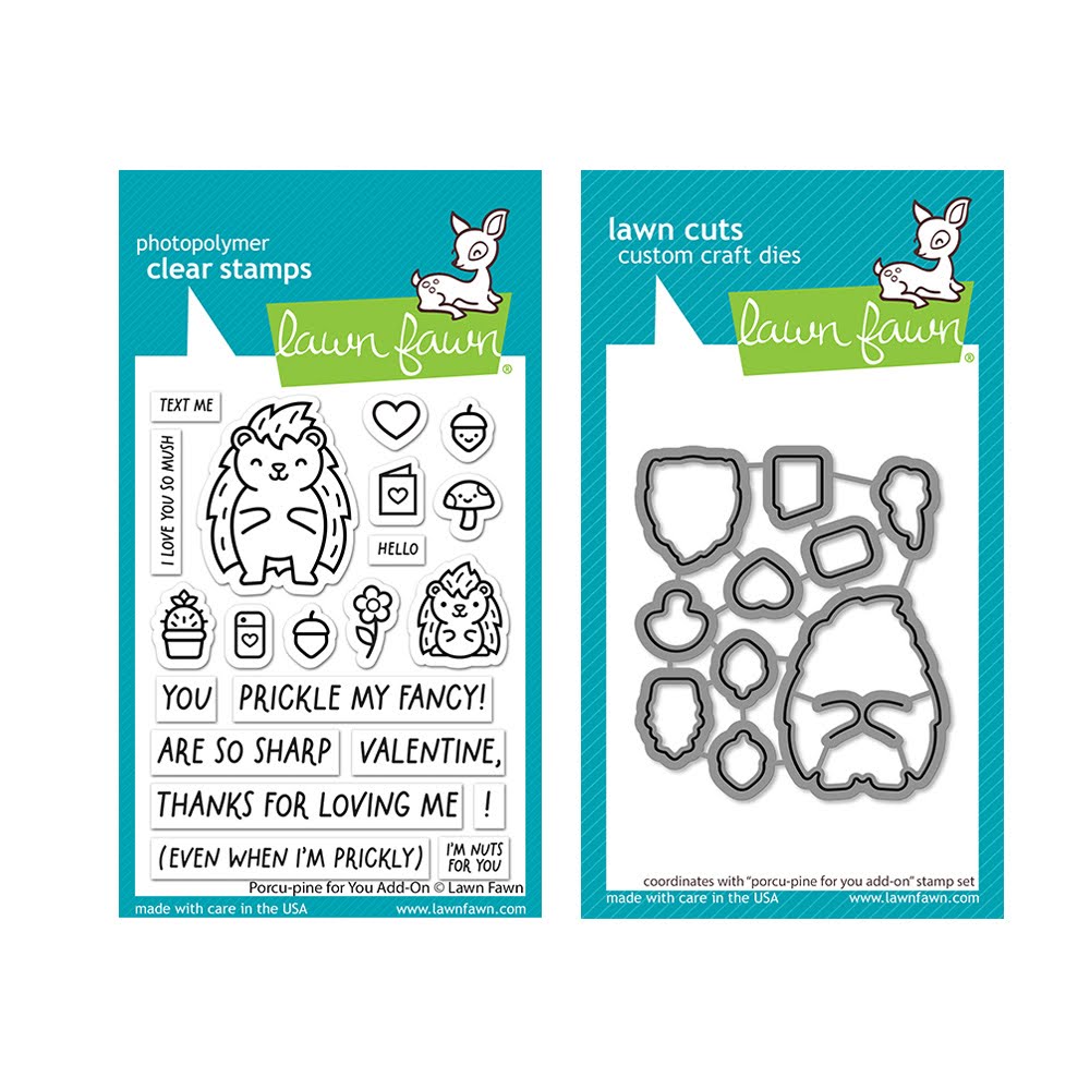 Lawn Fawn Set Porcu-pine for You Add-On Clear Stamps and Dies