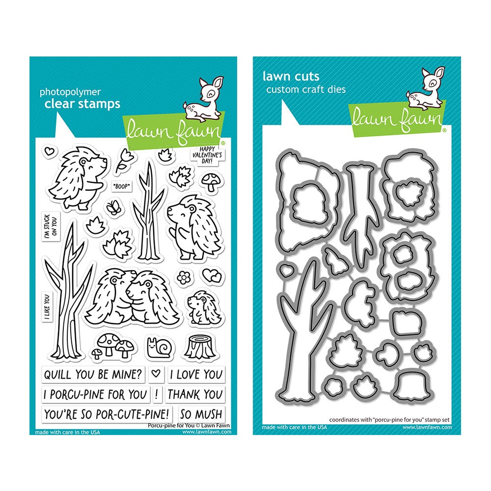 Lawn Fawn Set Porcu-pine for You Clear Stamps and Dies