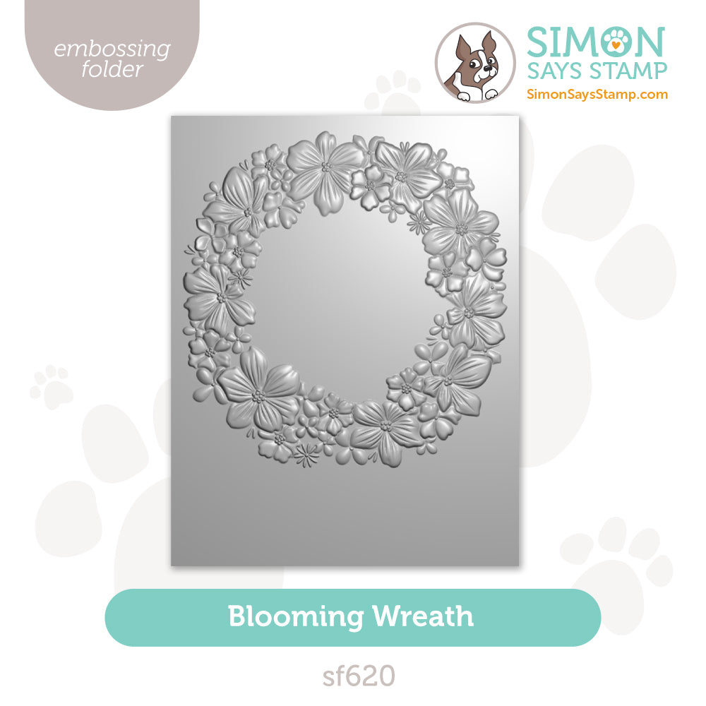 Simon Says Stamp Embossing Folder Blooming Wreath sf620 In My Heart