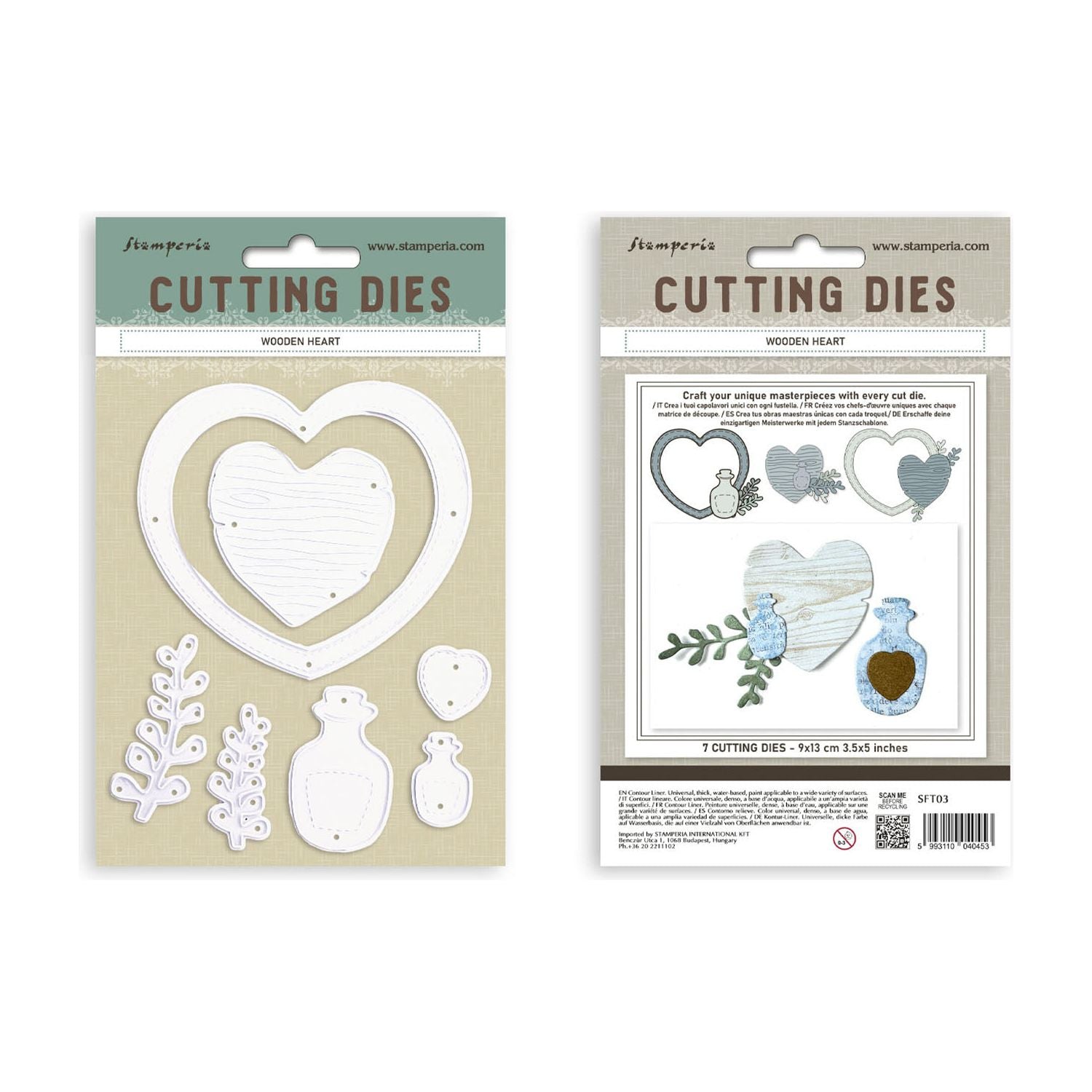 Stamperia Wooden Heart A6 Dies sft03