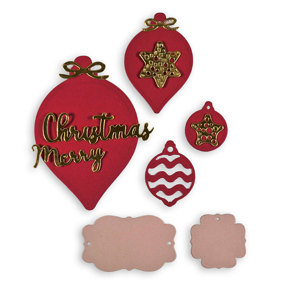 Stamperia Merry Christmas Dies sft23 red ornaments stars
