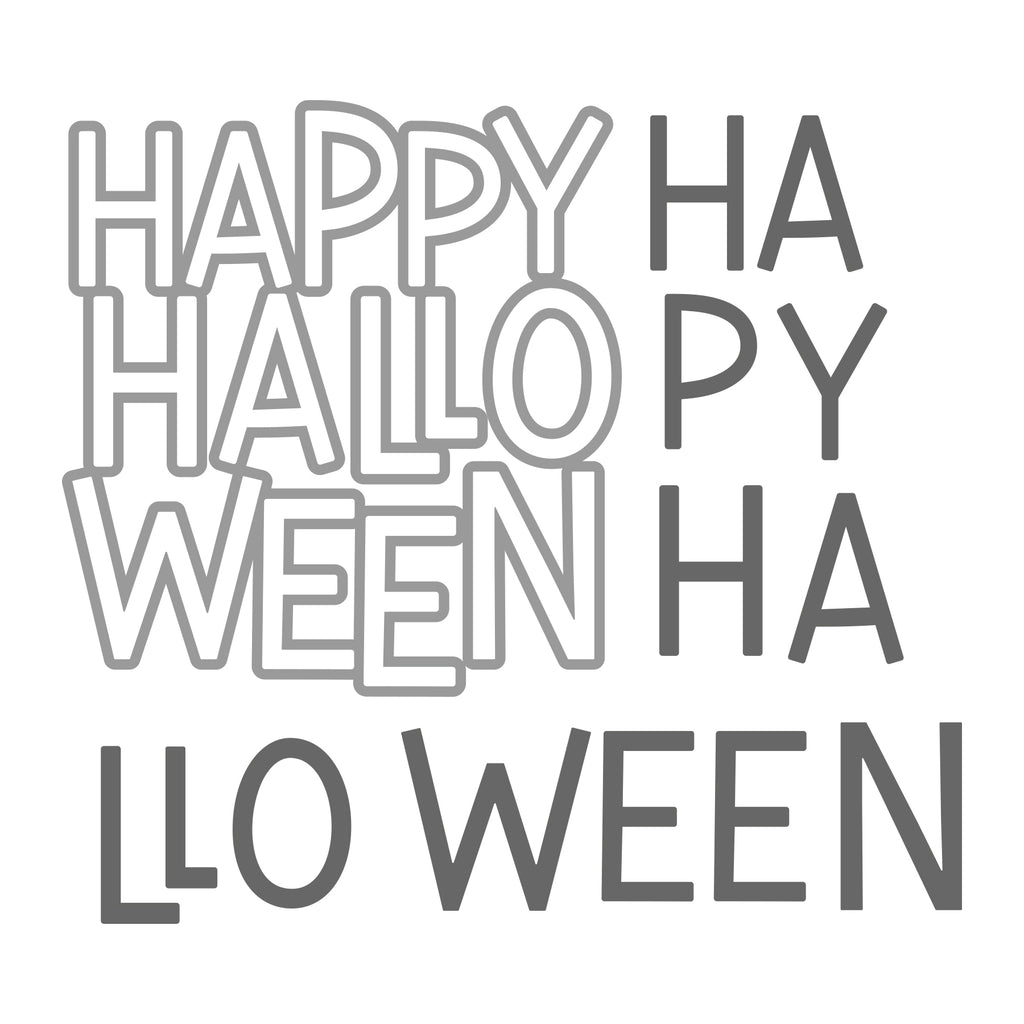 PhotoPlay Happy Halloween Inlay Large Phrase Die sis4175 die outline