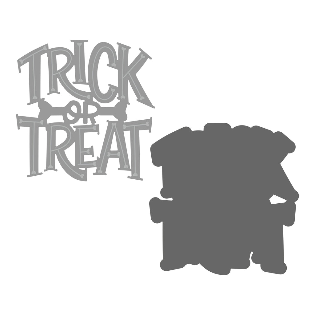 PhotoPlay Trick Or Treat Large Phrase And Shadow Dies sis4176 shadow and die outlines