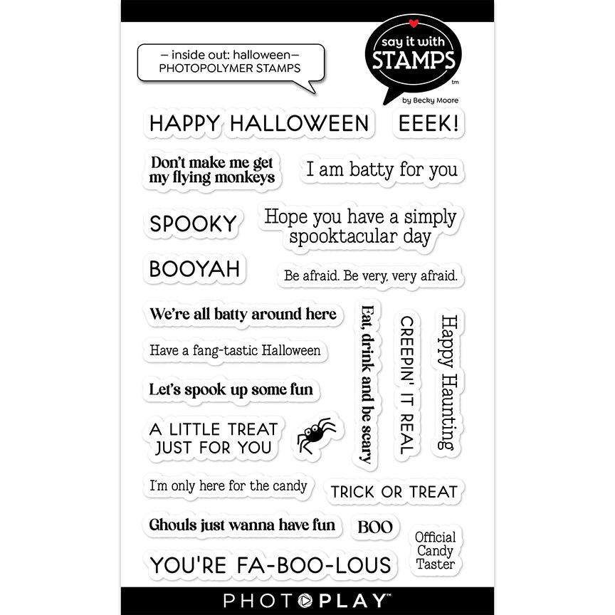 PhotoPlay Inside Out Halloween Sentiments Clear Stamps sis4206