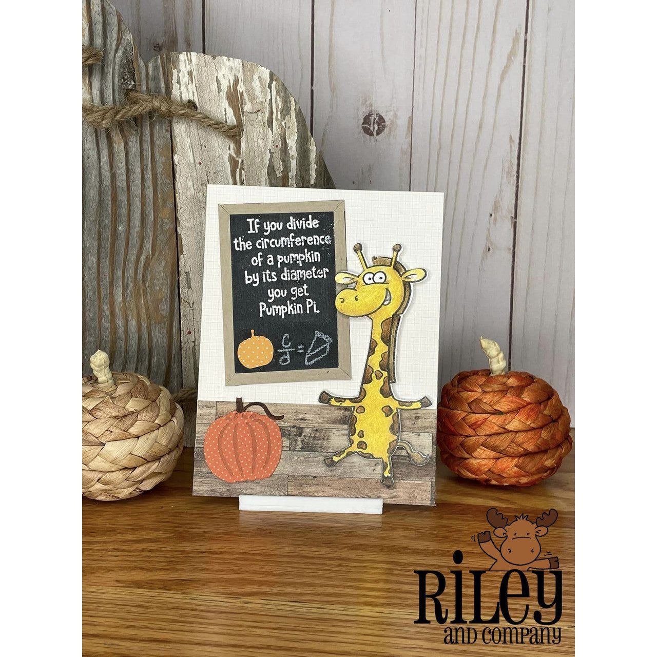 Riley And Company Funny Bones Pumpkin Pi Cling Rubber Stamp rwd-1191 school work