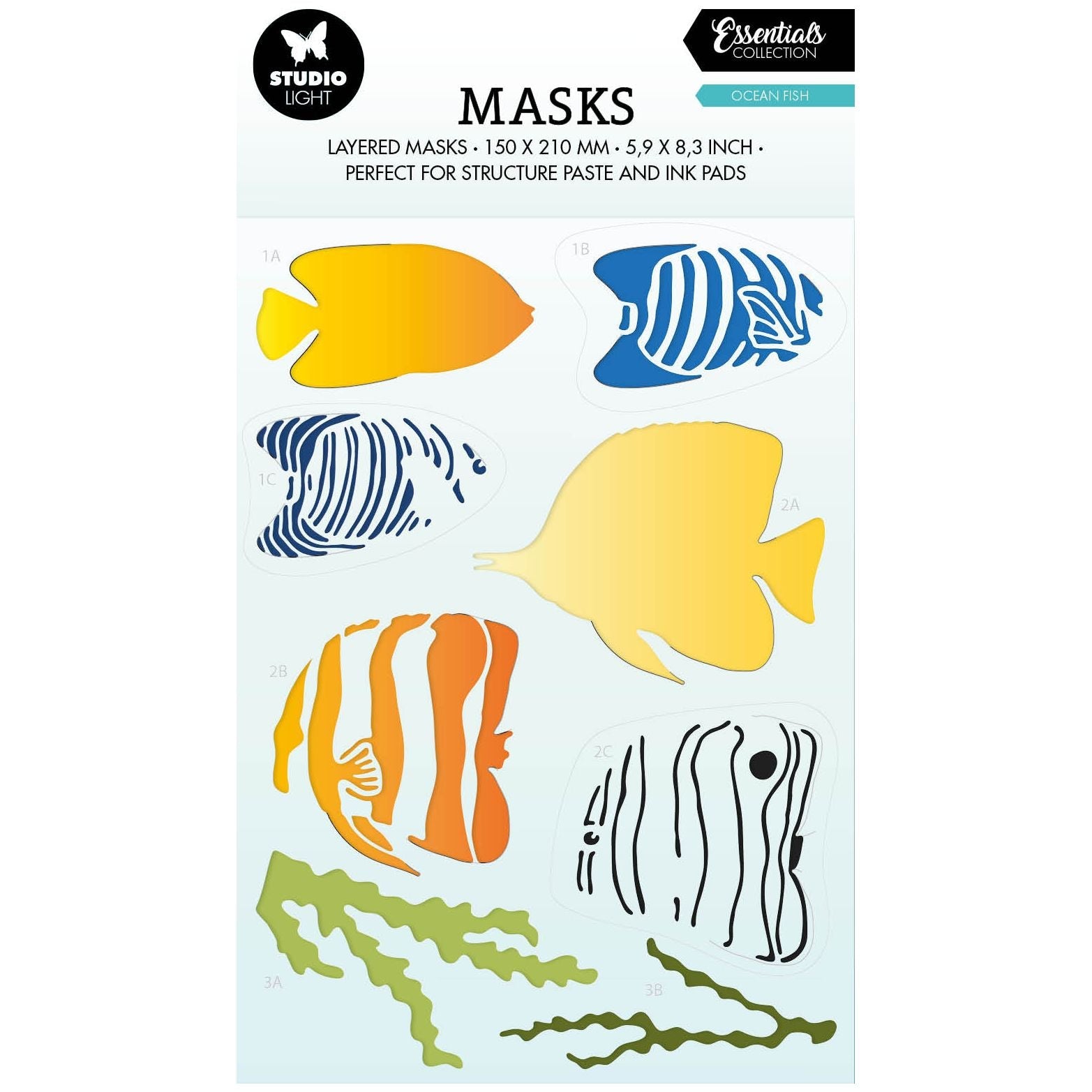 Studio Light Ocean Fish Stencil sl-es-mask198