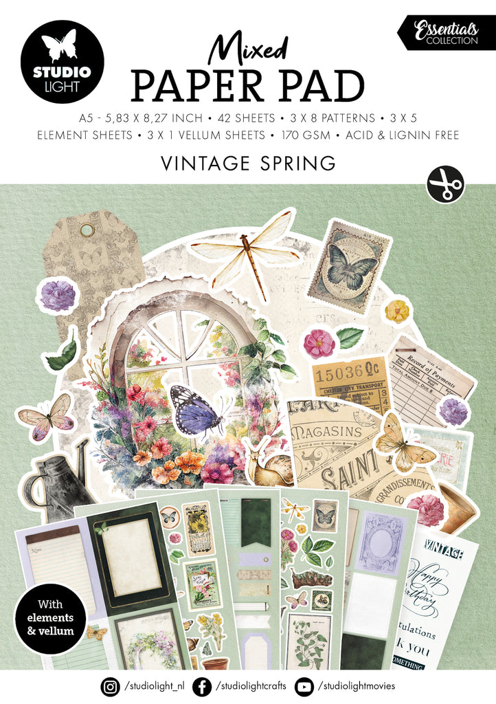 Studio Light Vintage Spring Mixed Paper Pad sl-es-mpp30
