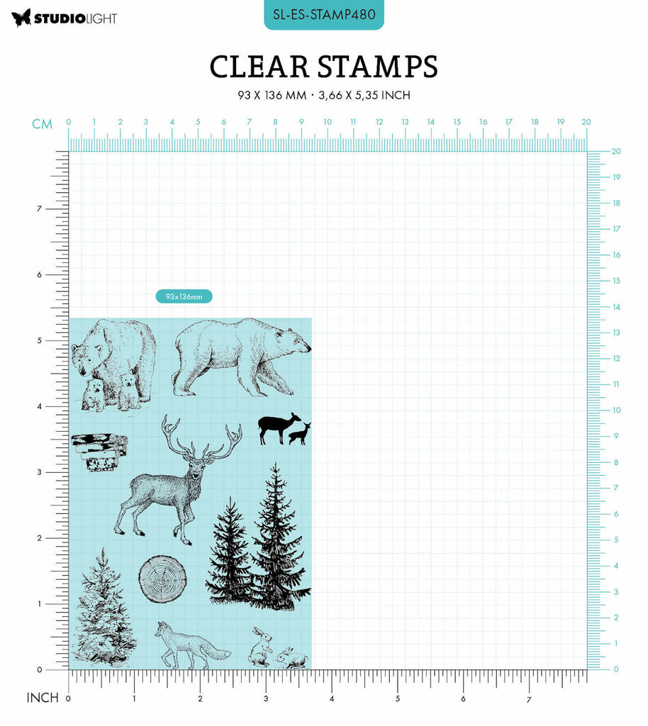 Studio Light Winter Animals Essentials Clear Stamps sl-es-stamp480 dimensions
