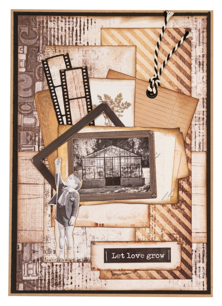 Studio Light Paper Elements Frames & Texts Grunge Collection sl-gr-pe10 let love grow