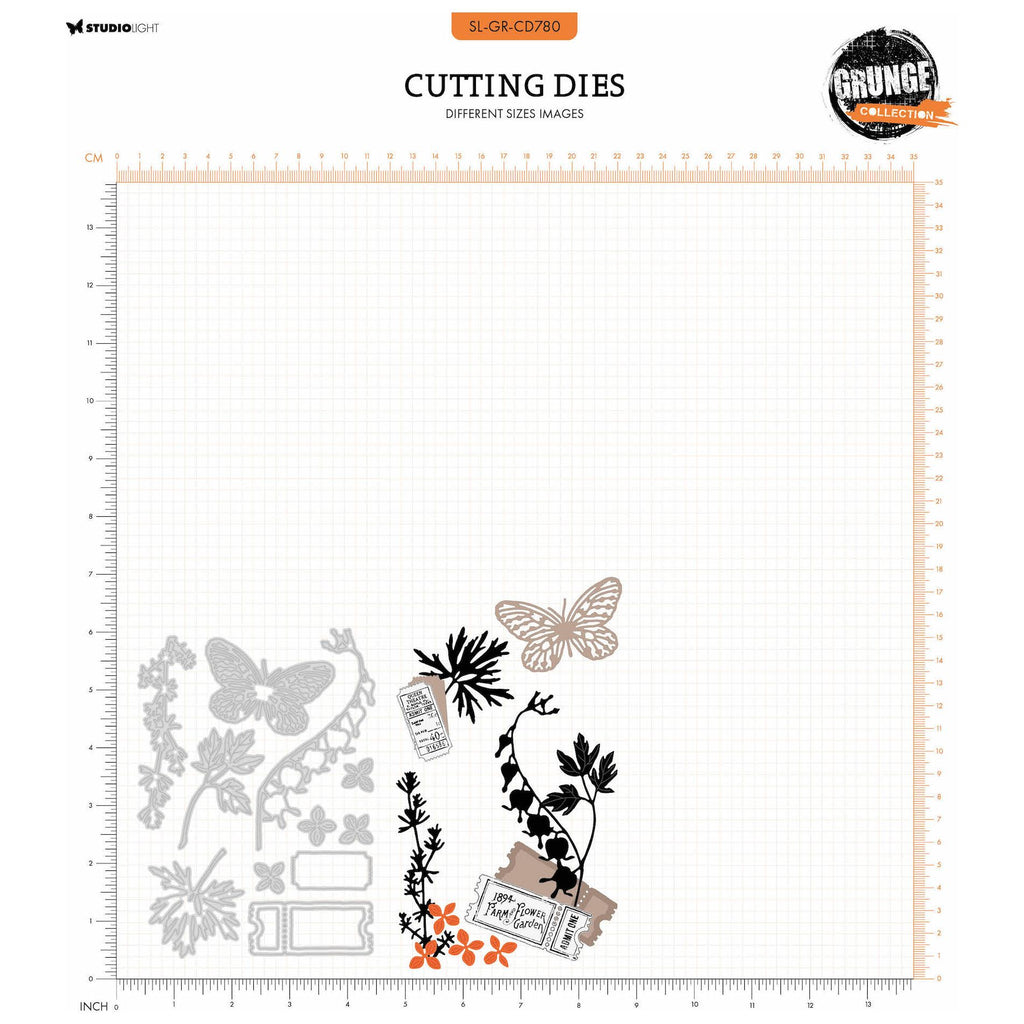 Studio Light Botanical Elements Dies Grunge Collection sl-gr-cd780 sizes