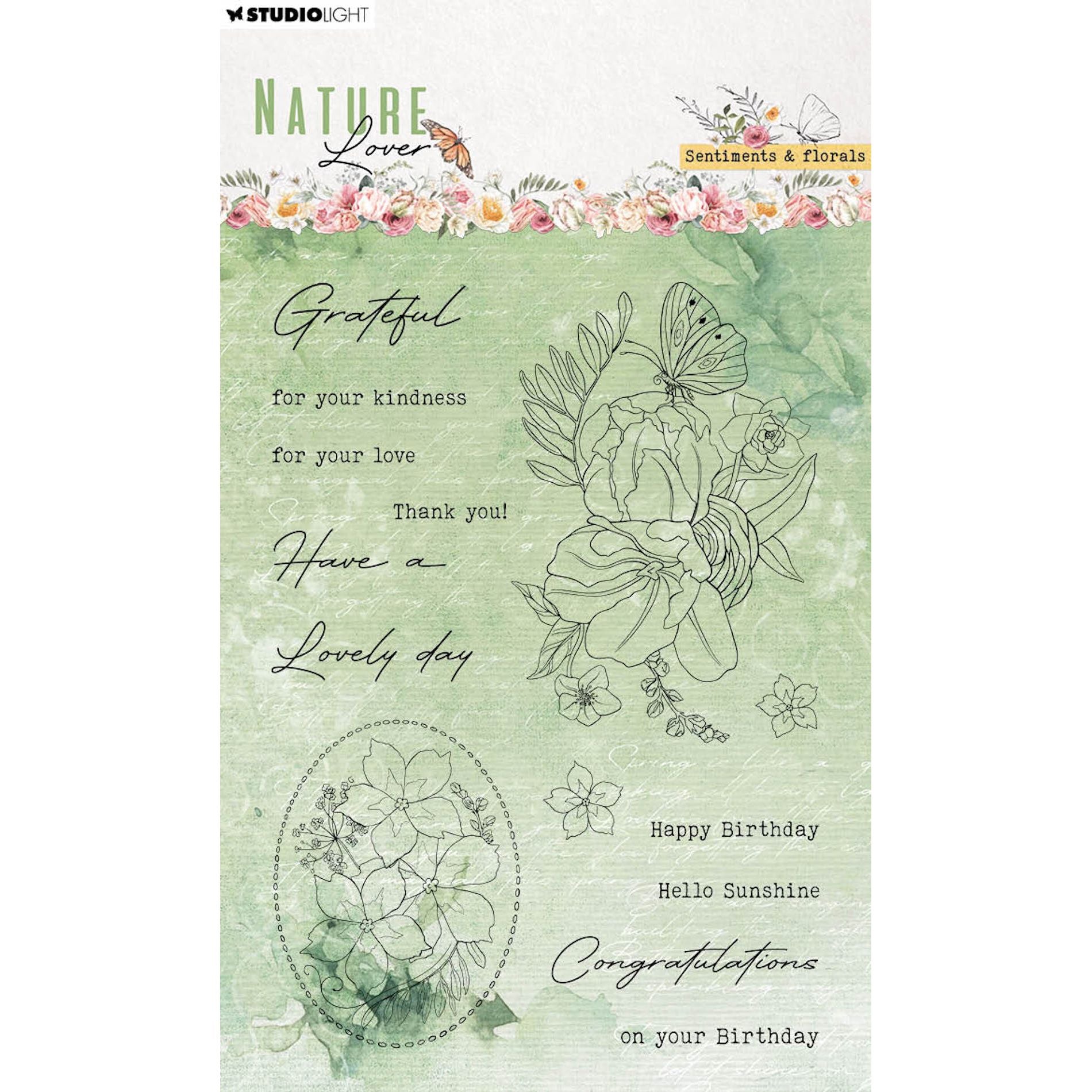 Studio Light Sentiments & Florals Clear Stamps sl-nl-stamp593