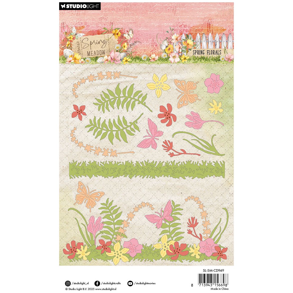 Studio Light Spring Florals Spring Meadow Dies sl-sm-cd949 package back