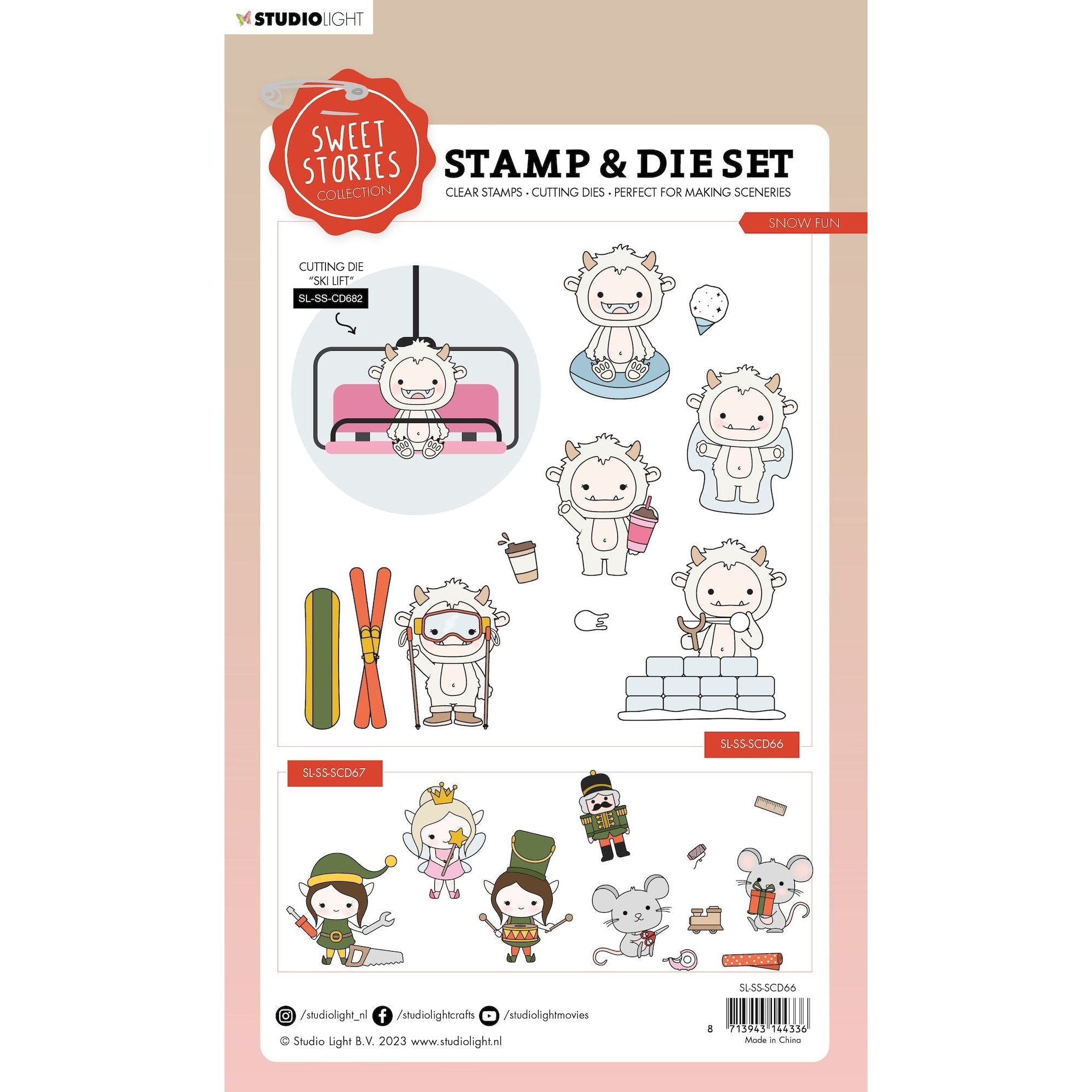 Studio Light Snow Fun Stamp and Die Set sl-ss-scd66 assembled