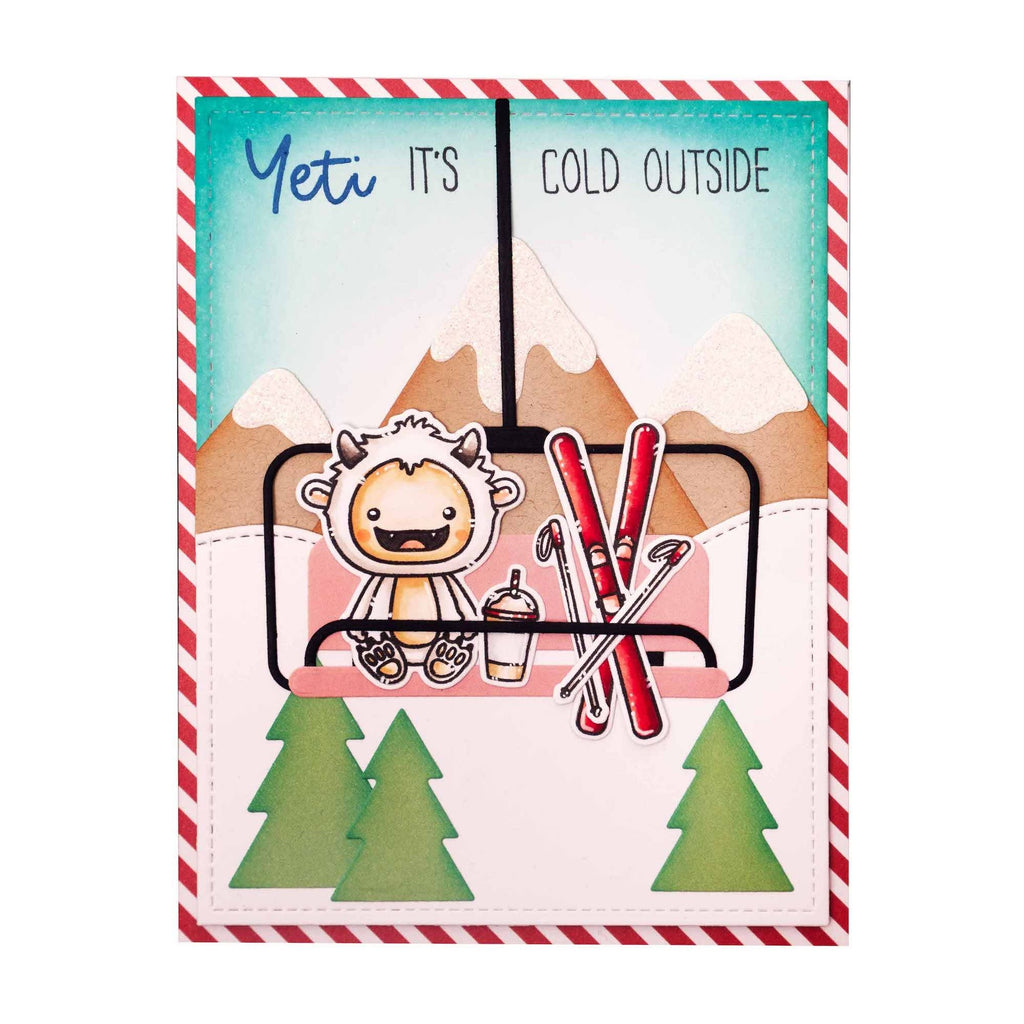 Studio Light Snow Fun Stamp and Die Set sl-ss-scd66 yeti ski card