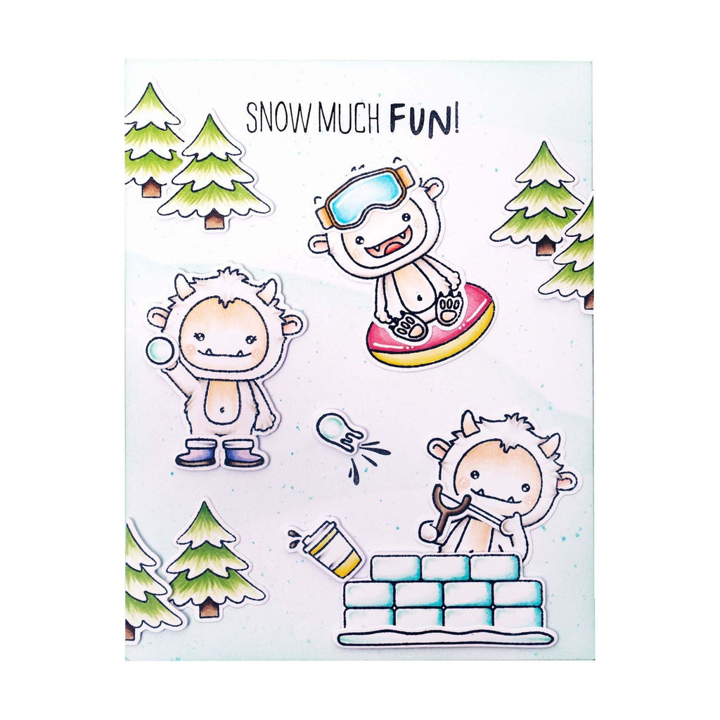 Studio Light Snow Fun Stamp and Die Set sl-ss-scd66 yeti winter card