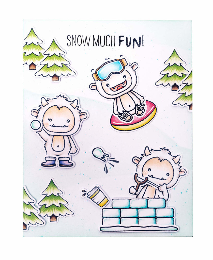 Studio Light Snow Fun Stamp and Die Set sl-ss-scd66 yeti winter card