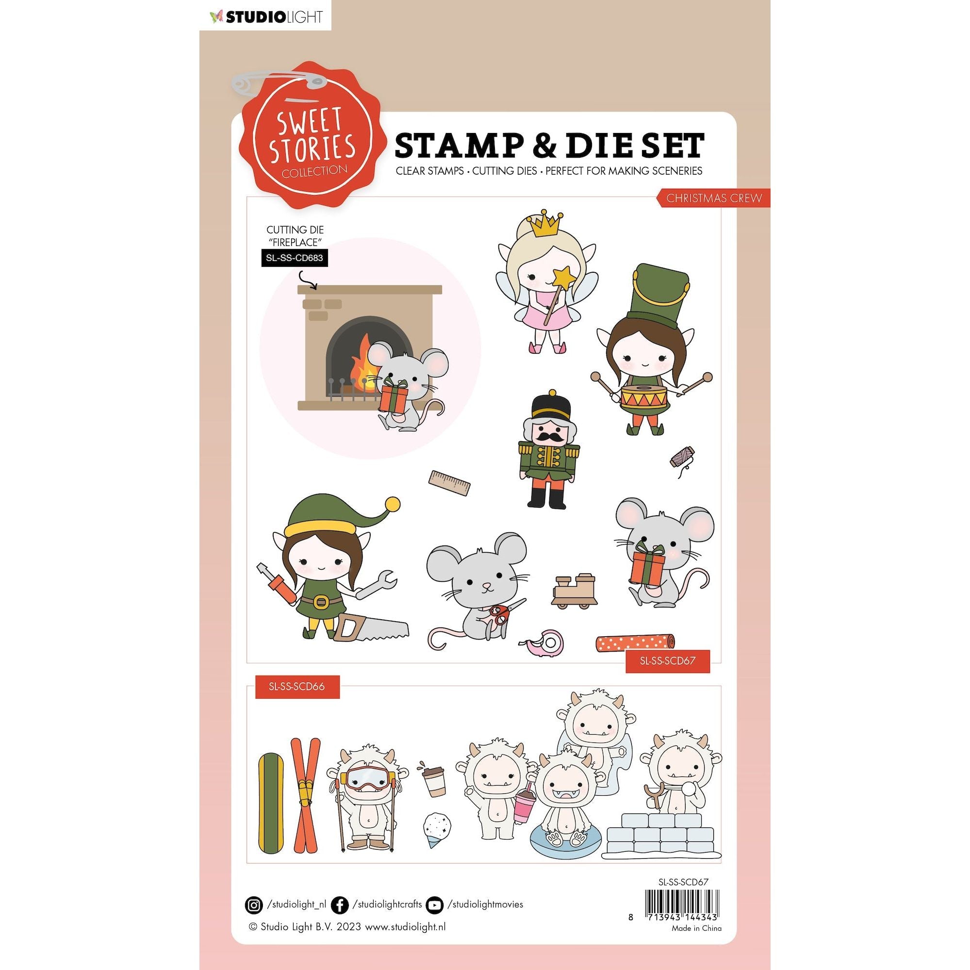 Studio Light Christmas Crew Stamp and Die Set sl-ss-scd67 assembled