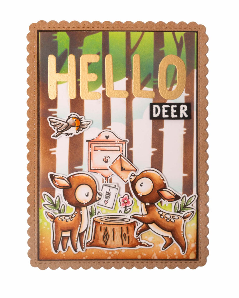 Studio Light Forest Friends Stamps and Dies sl-ss-scd75 hello