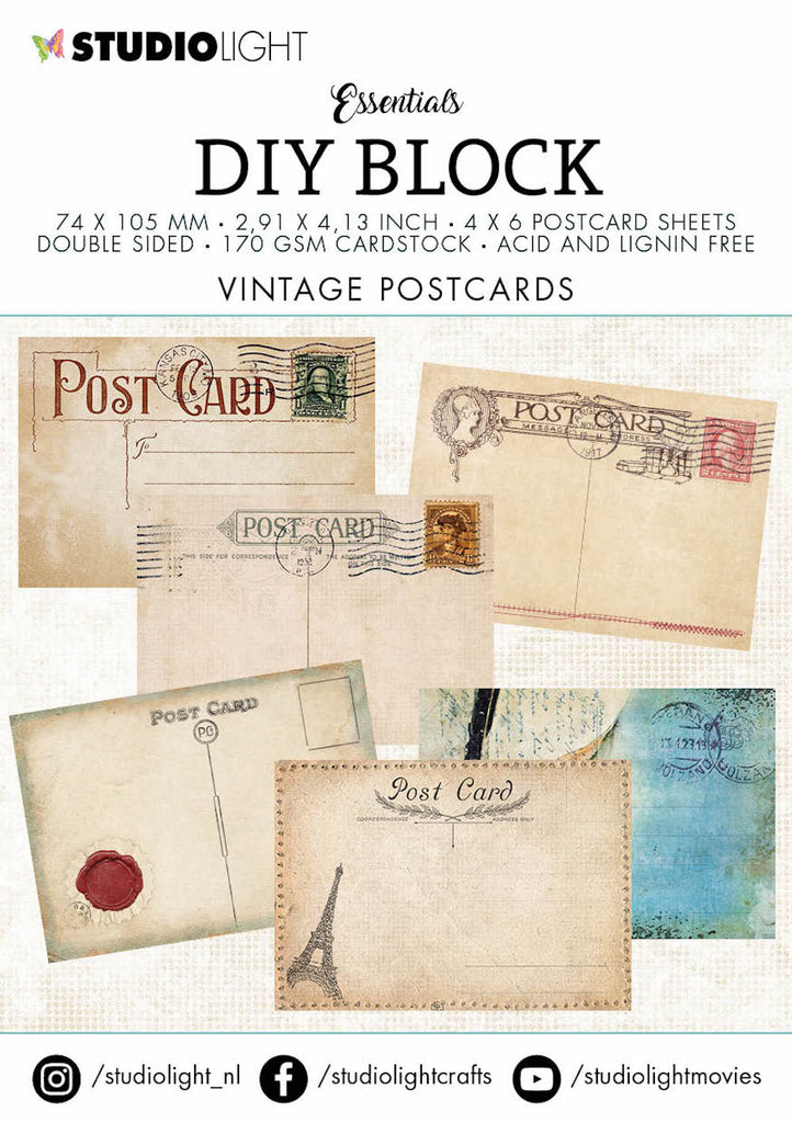 Studio Light Vintage Postcards DIY Block Mini sl-es-mc02