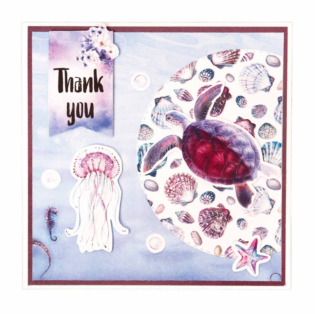 Studio Light Underwater World Mixed Paper Pad sl-es-mpp24 Thank you turtle crad