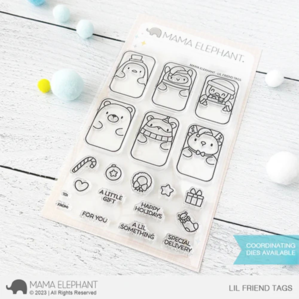 Mama Elephant Clear Stamps Lil Friends Tags