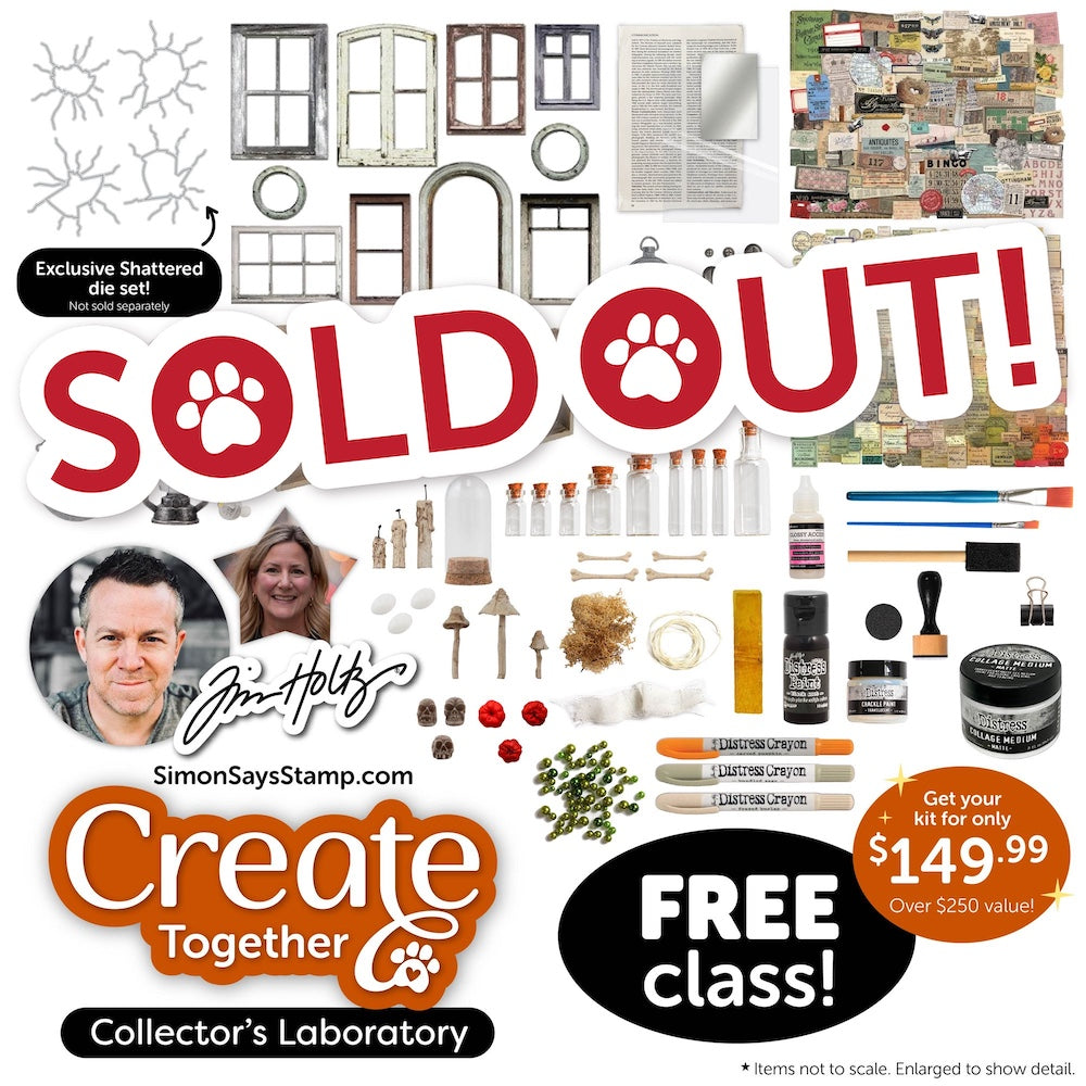 Sold out Limited Edition Simon Says Stamp Tim Holtz Collector's Laboratory Kit + Halloween LIVE CLASS ckhl26