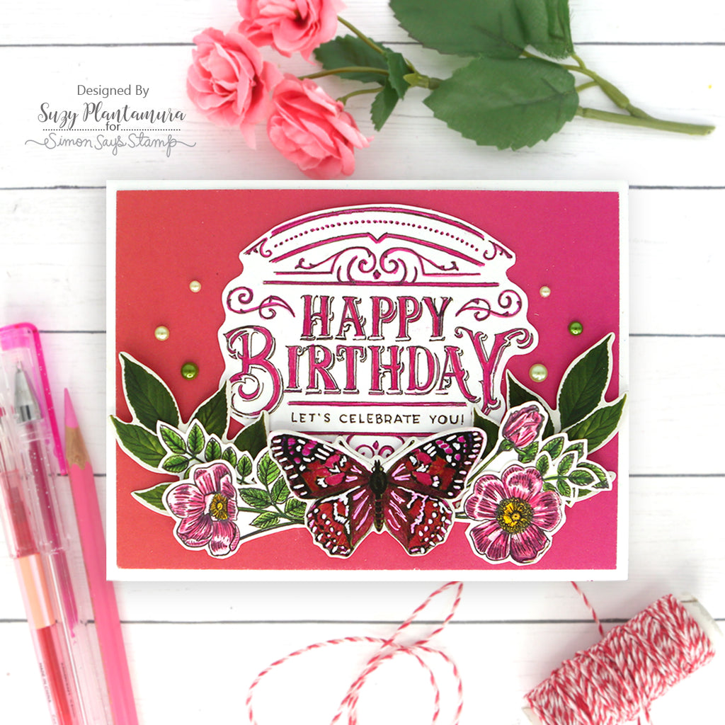 Simon Says Clear Stamps Etched Greetings sss202519c Birthday Card | color-code:ALT10