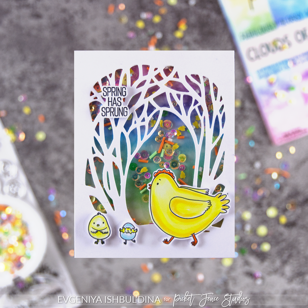 Picket Fence Studios Spring is Hopping Sequin Mix Plus sqc-198 chickens