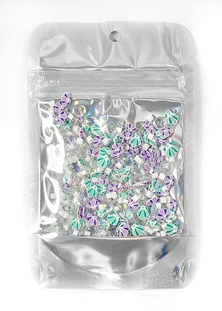 Picket Fence Studios Sequin Mix + Embellishments Seashells sqc-203 baggie