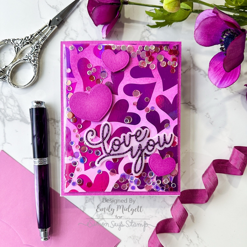 Simon Says Stamp! CZ Design Wafer Dies SWOOPY LOVE YOU czd186 Hugs  Love You Card | color-code:ALT01