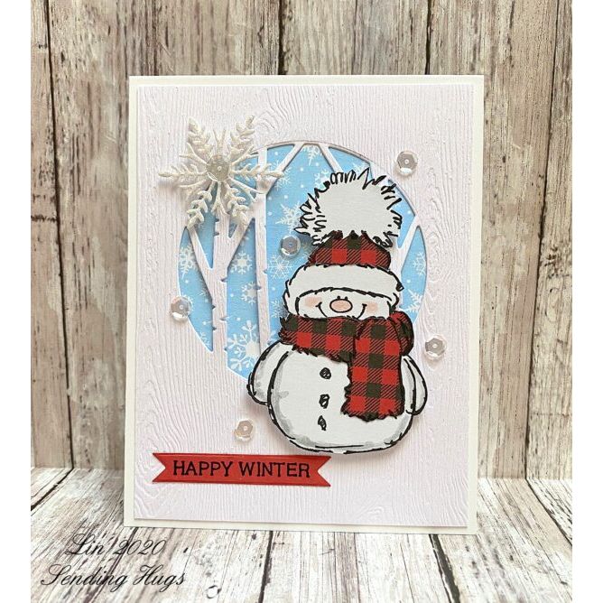 Penny Black Rubber Stamp SNOWY 2521K happy winter