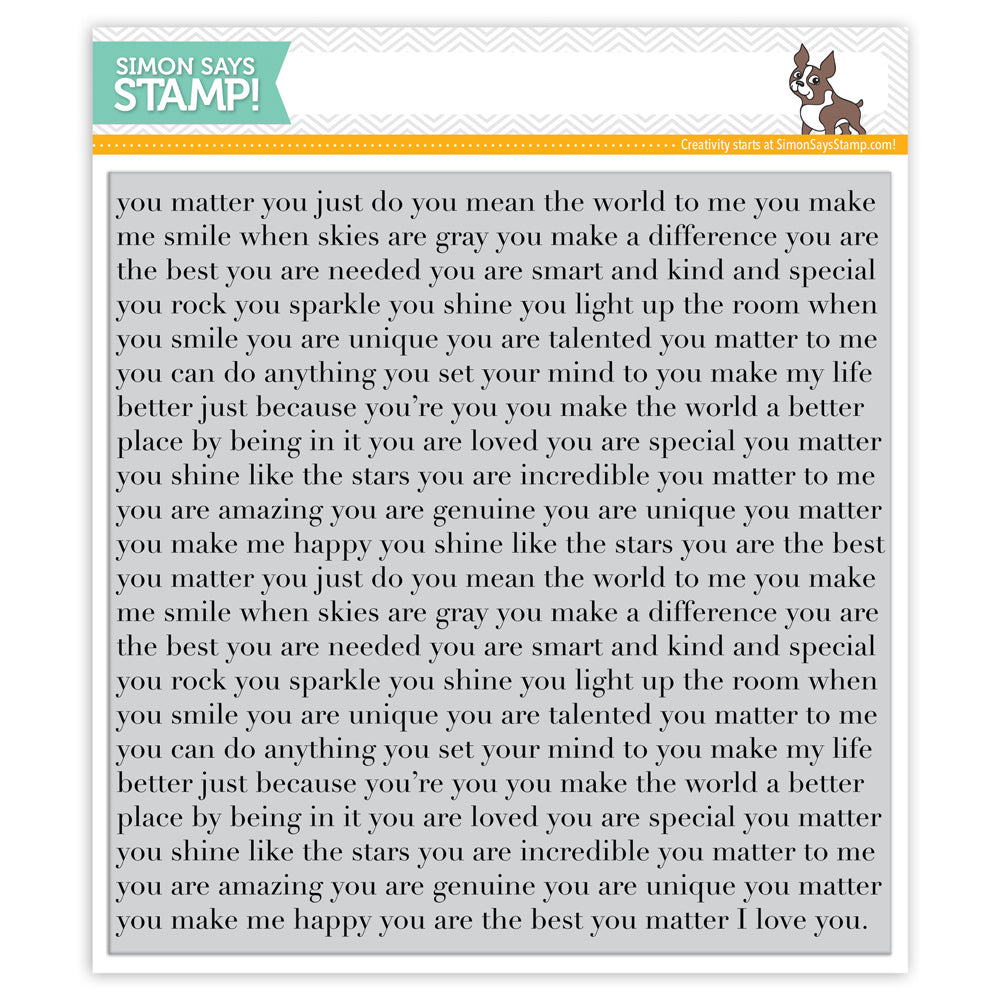 Simon Says Cling Stamps YOU MATTER BACKGROUND SSS101646