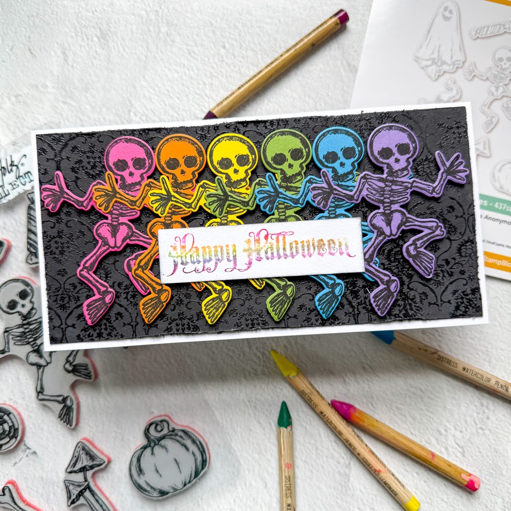 Tim Holtz Cling Rubber Stamps Halloween Doodles cms437